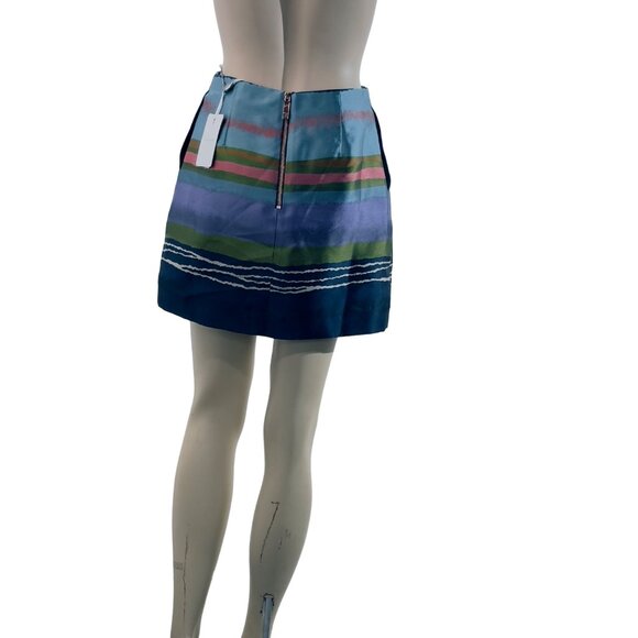 TED BAKER Womens Laken Striped Jacquard Mini Skirt Ted Size 1 US Size 4 - Picture 8 of 16